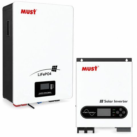 Комплект резервного живлення MUST PV18-6048 6 кВт + LiFePO4 акумулятор MUST LP16-48100 51.2В 100Аг 5.12 кВт&middot;год BS1970 фото